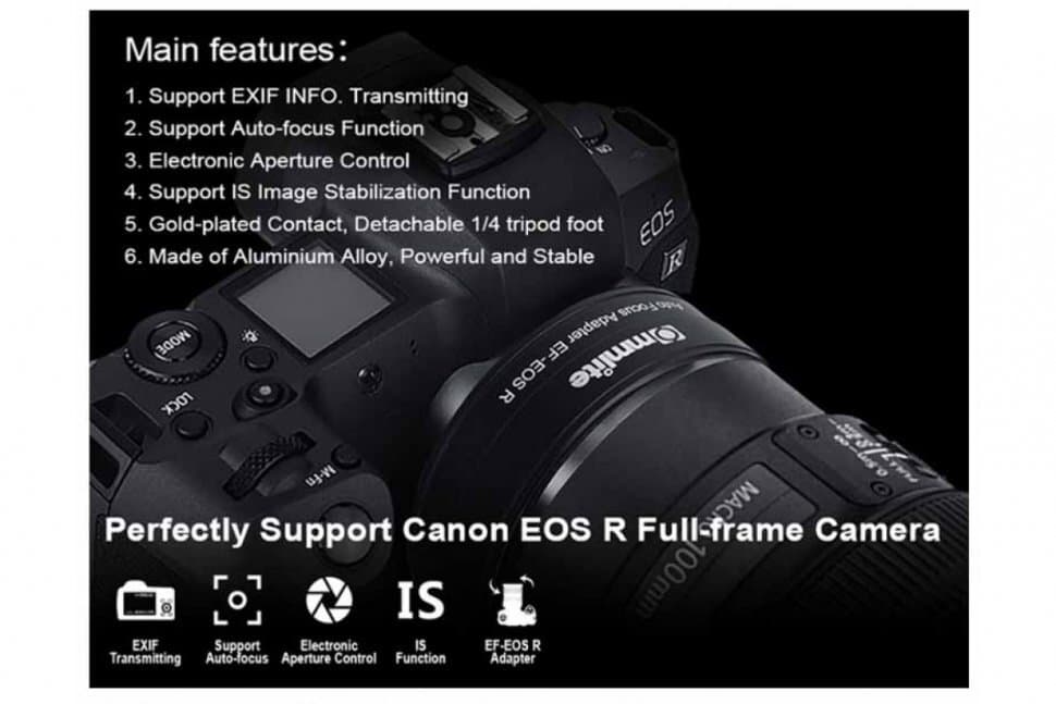 Commlite CM-EF-EOS R (Переходное кольцо для Canon EF/EF-S объективы на байонет EOS R RF-Mount Full-frame камеры