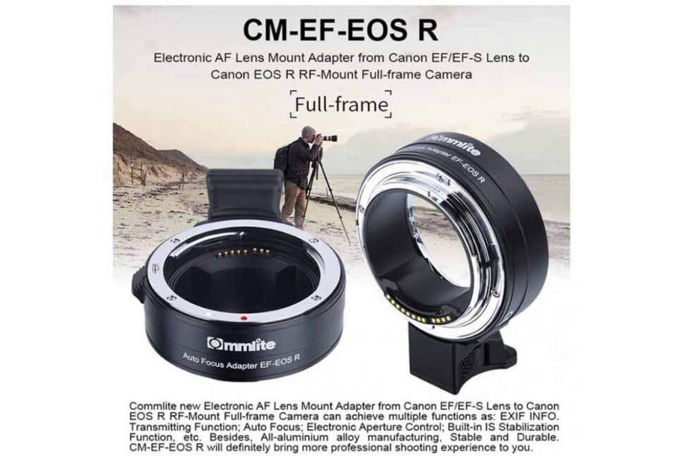 Commlite CM-EF-EOS R (Переходное кольцо для Canon EF/EF-S объективы на байонет EOS R RF-Mount Full-frame камеры