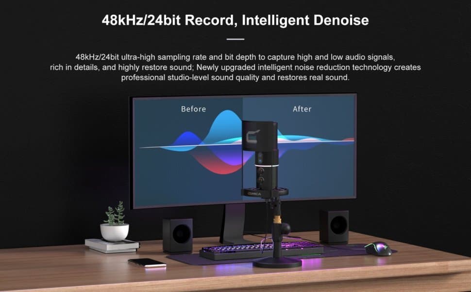 COMICA STA-U2D RGB Cardioid Condenser USB Microphone Kit