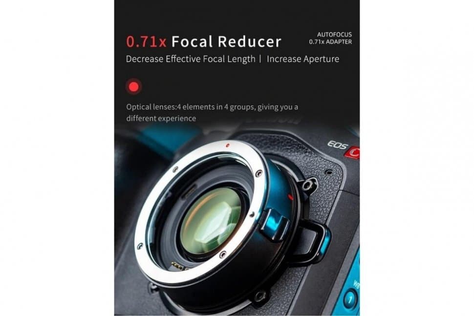 VILTROX EF-R3 (Переходное кольцо 0,71x Фокусный редуктор Speed ​​​​Booster для объектива Canon EF, используемого на кинокамере RF Mount EOS C70 Red Komodo)