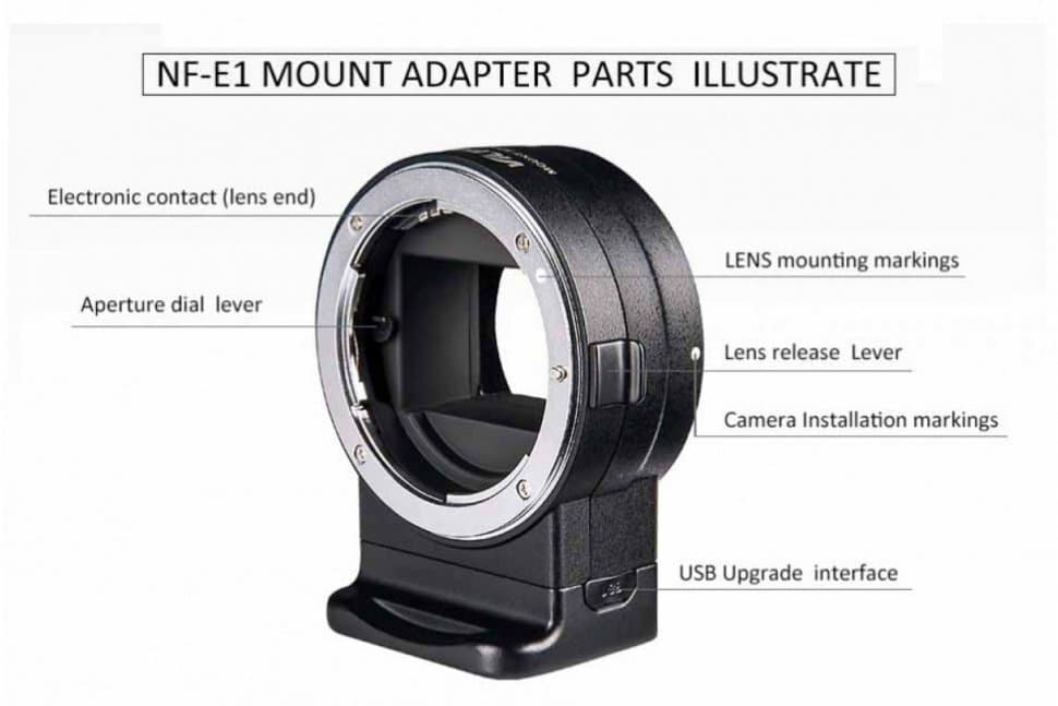 VILTROX NF-E1 (Переходное кольцо VILTROX NF-E1 для Nikon F объективы на Sony E-mount байонет камеры)