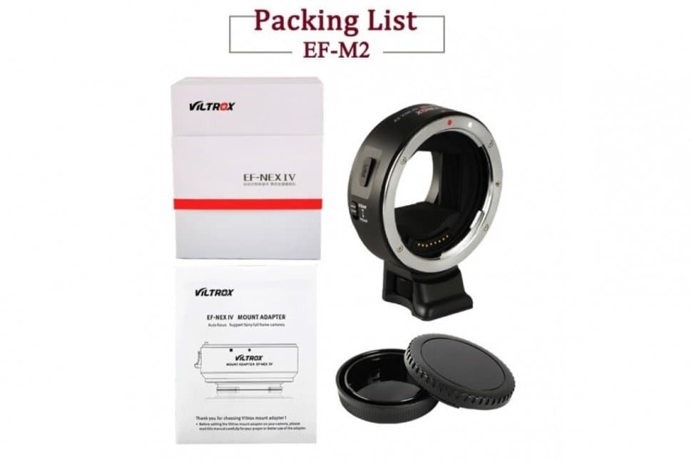 VILTROX EF-NEX IV (Переходное кольцо с автофокусом для Canon EF объектива to Sony NEX)