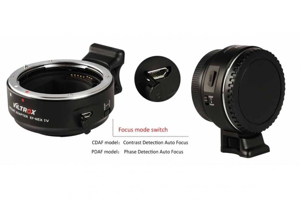 VILTROX EF-NEX IV (Переходное кольцо с автофокусом для Canon EF объектива to Sony NEX)