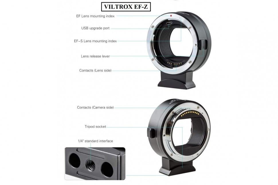 VILTROX EF-Z (Переходное кольцо для объективов серии Canon EF и EF-S YF на Nikon Z крепление камеры)